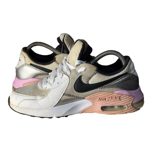 Nike Air Max Excee Women’s Size 9 White Black Pink Metallic Silver Running Shoes - Picture 6 of 8